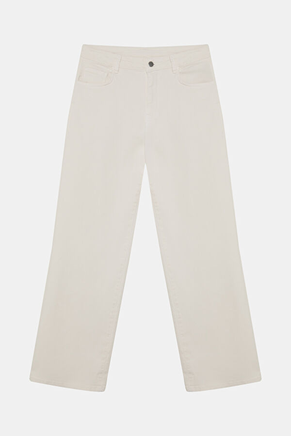 Ecru Straight Leg Women's Trousers