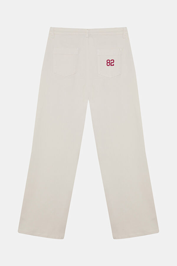 Ecru Straight Leg Women's Trousers 2