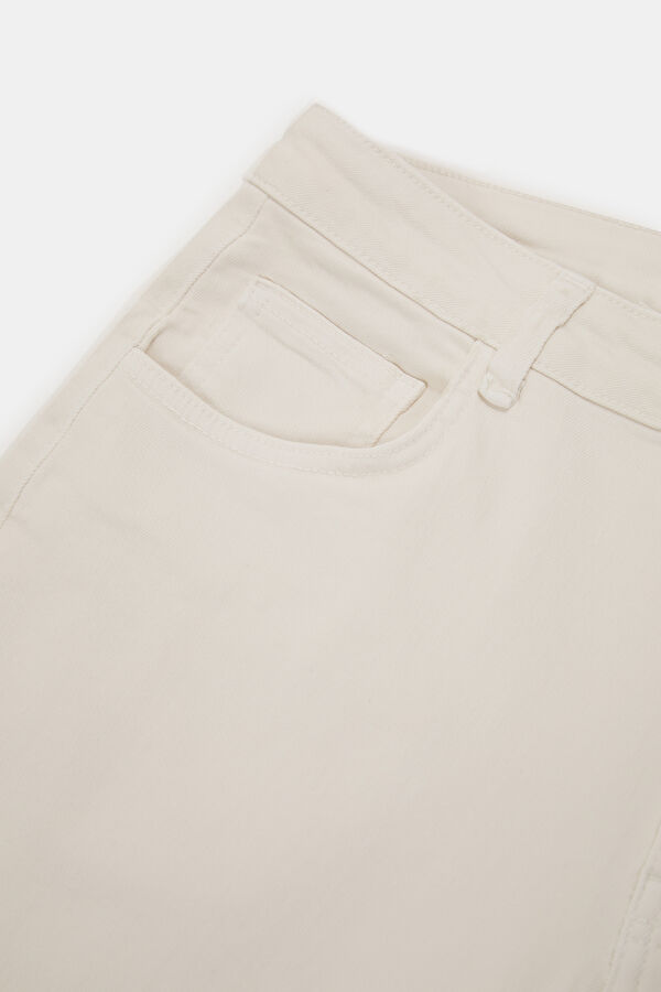 Ecru Straight Leg Women's Trousers 4