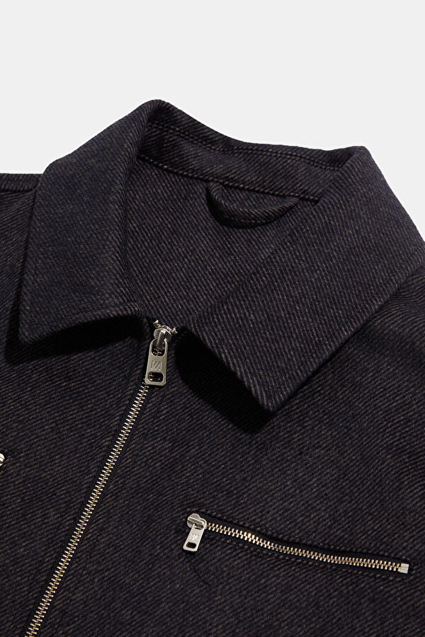 Navy Blue Zip-Up Men's Jacket 3