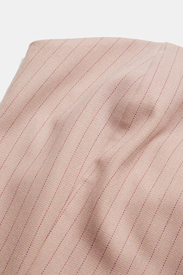 Light Pink Striped Short Women's Dress 7