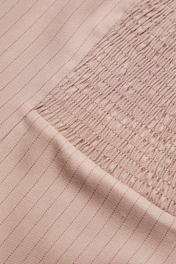Light Pink Striped Short Women's Dress 9