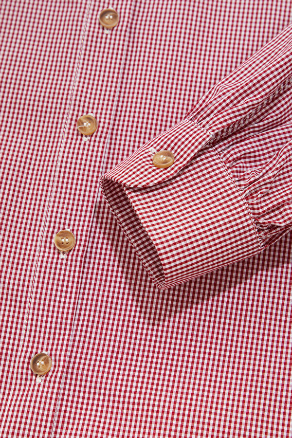 Women's Shirt with Gingham Pattern and Peter Pan Collar 8