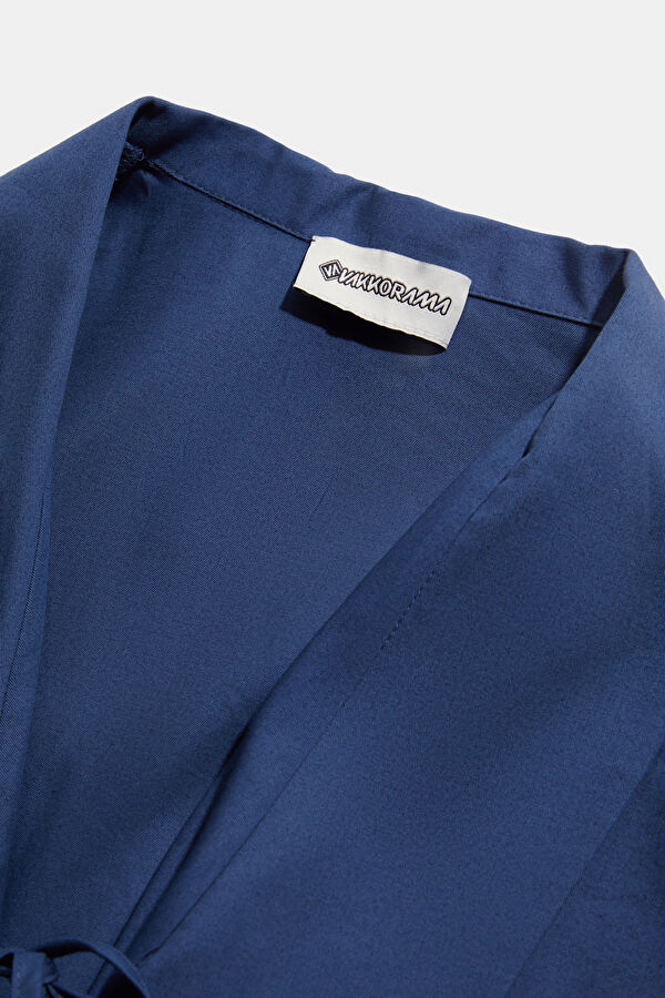 Navy Blue Long-Sleeved Women's Blouse 3
