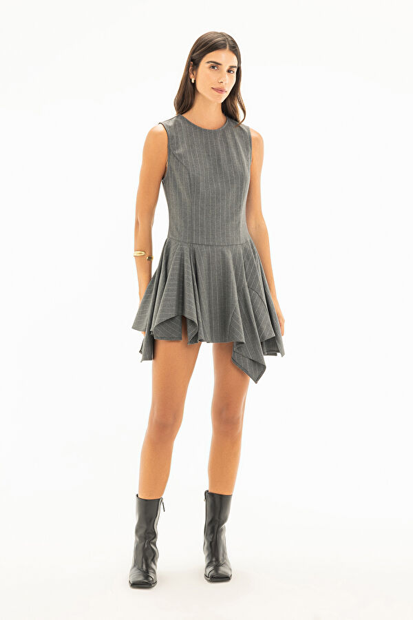Colorful Patterned Short Women's Dress