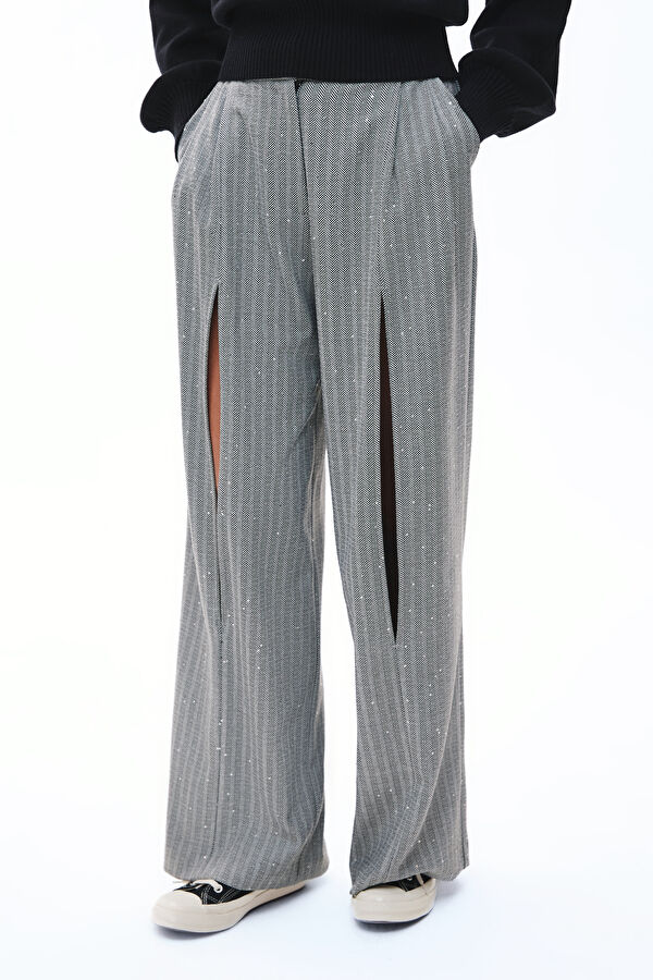 Black Wide Leg Women's Trousers 2