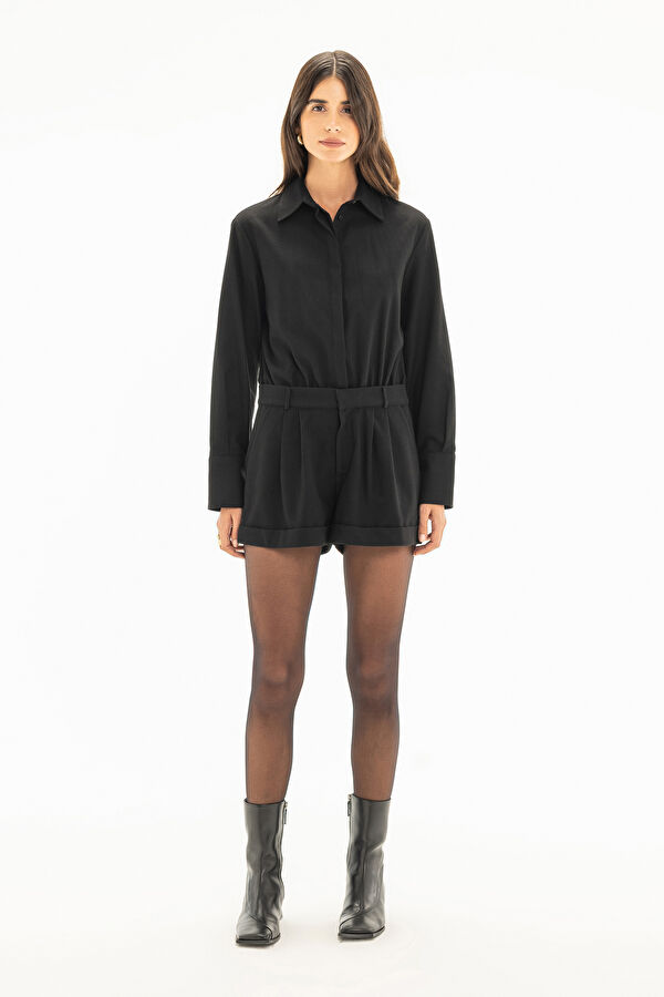 Black Buttoned Women's Jumpsuit