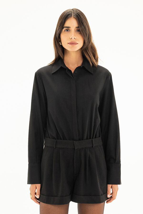 Black Buttoned Women's Jumpsuit 3