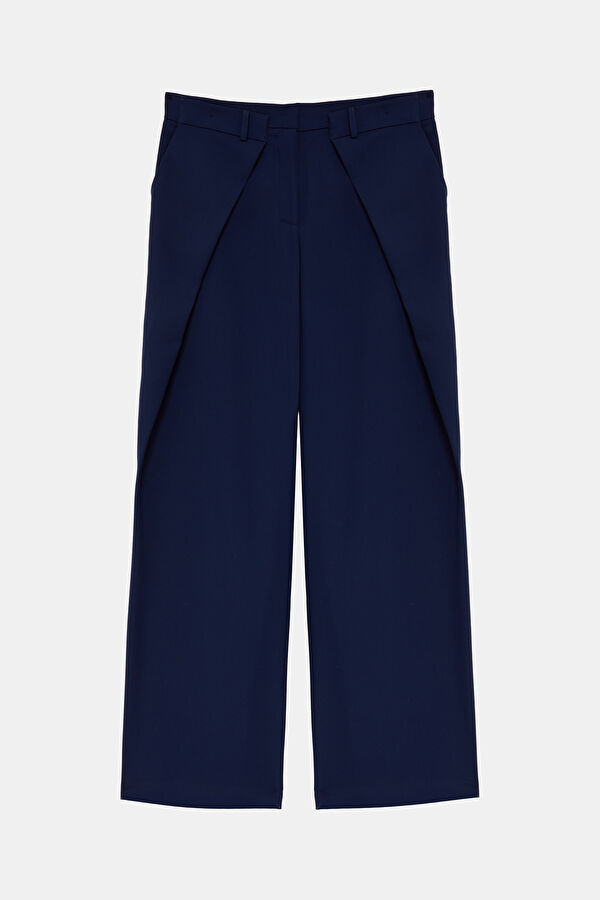 Navy Blue Straight Leg Women's Trousers 5