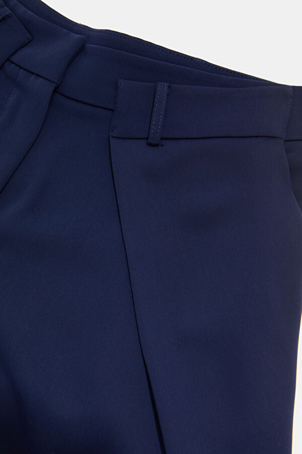 Navy Blue Straight Leg Women's Trousers 7