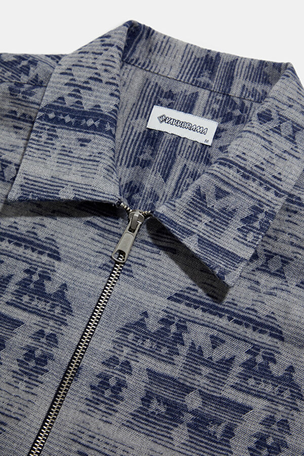 Grey Ethnic Pattern Regular Men's Shirt 3
