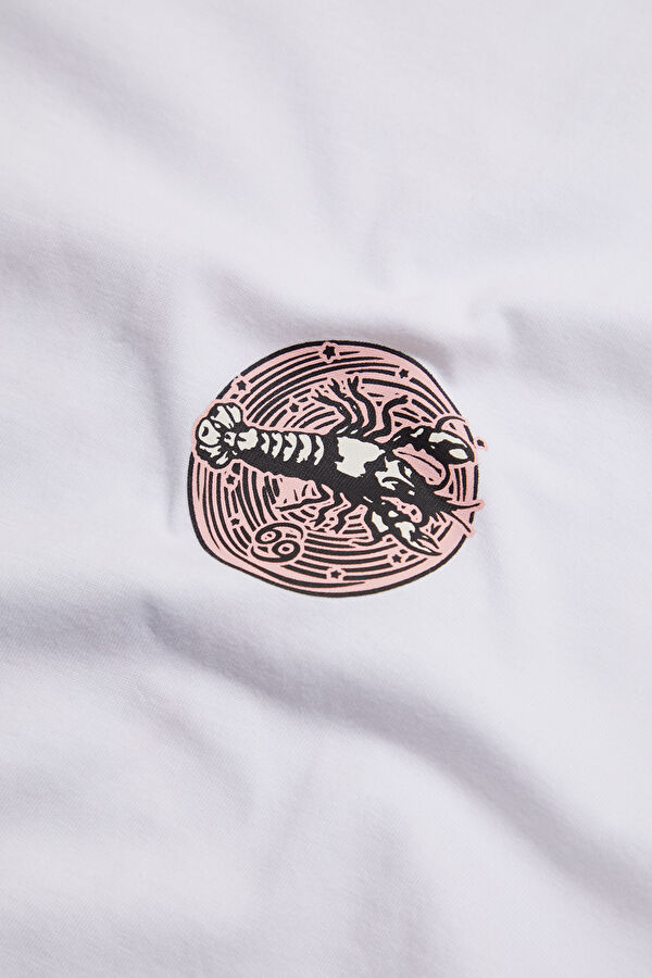 Cancer 2.0 Oversize Beyaz Bisiklet Yaka Baskılı Erkek T-Shirt 7
