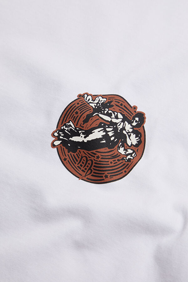 Virgo 2.0 Oversize White Crew Neck Printed Men's T-Shirt 6