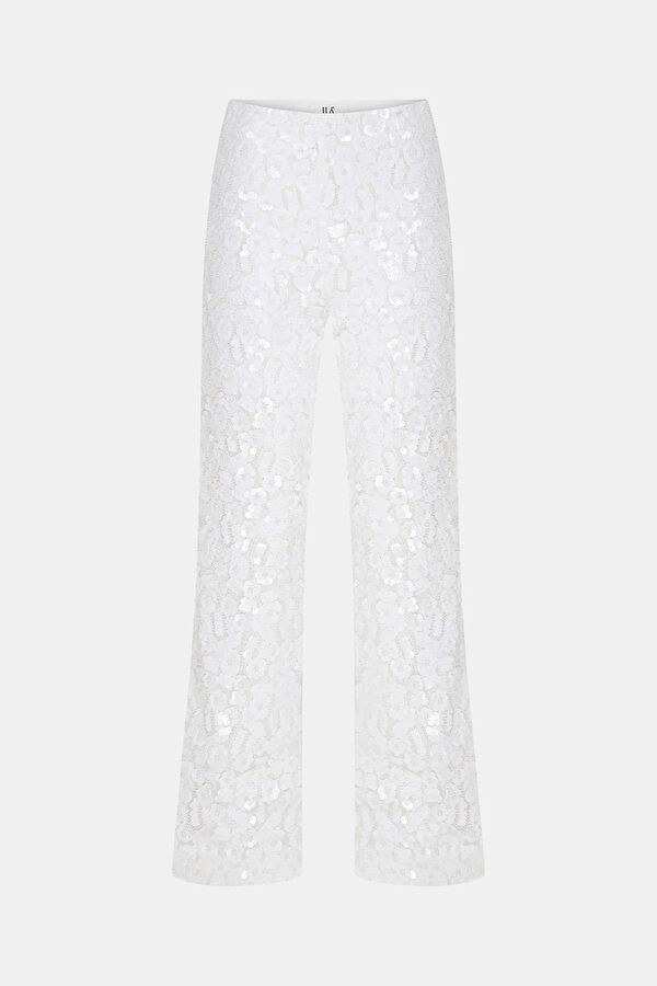 White Straight Leg Women's Trousers