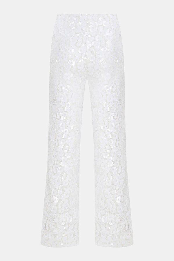 White Straight Leg Women's Trousers 2