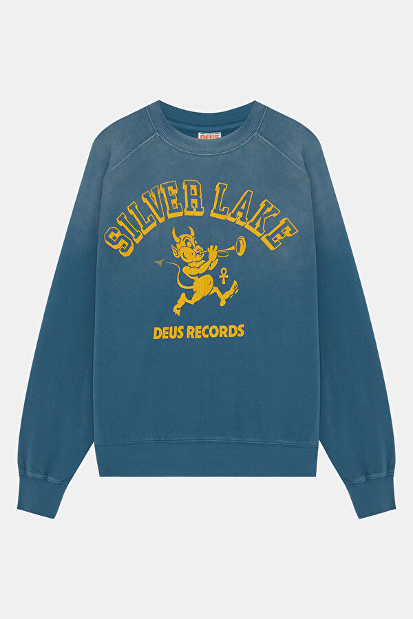 Mavi Oversize Bisiklet Yaka Erkek Sweatshirt