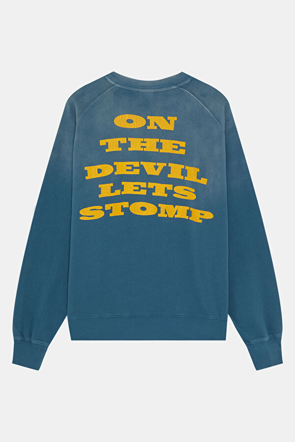 Mavi Oversize Bisiklet Yaka Erkek Sweatshirt 2