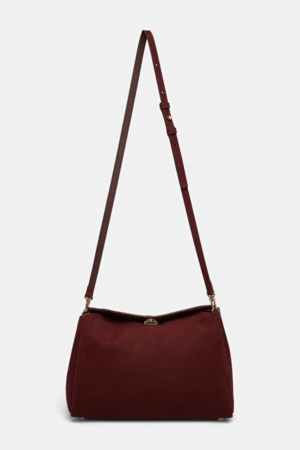 Eudora Suede Burgundy Bag 2