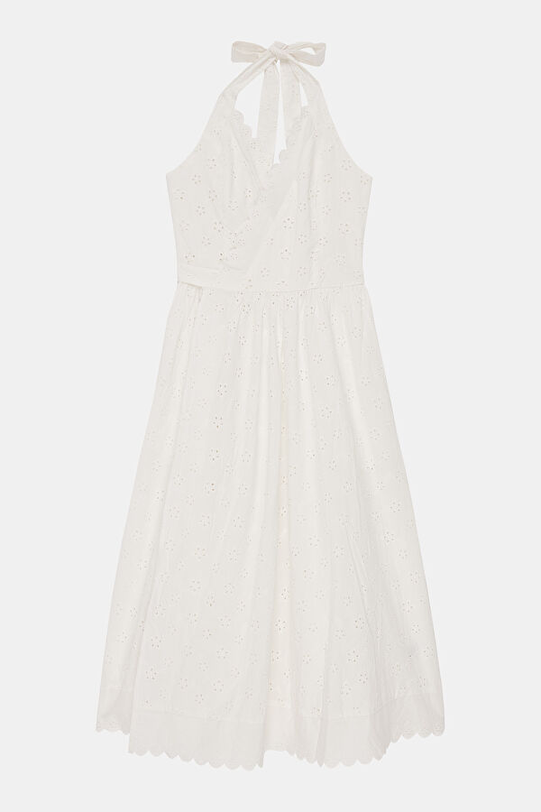 Bella Hadid White Midi Women's Dress