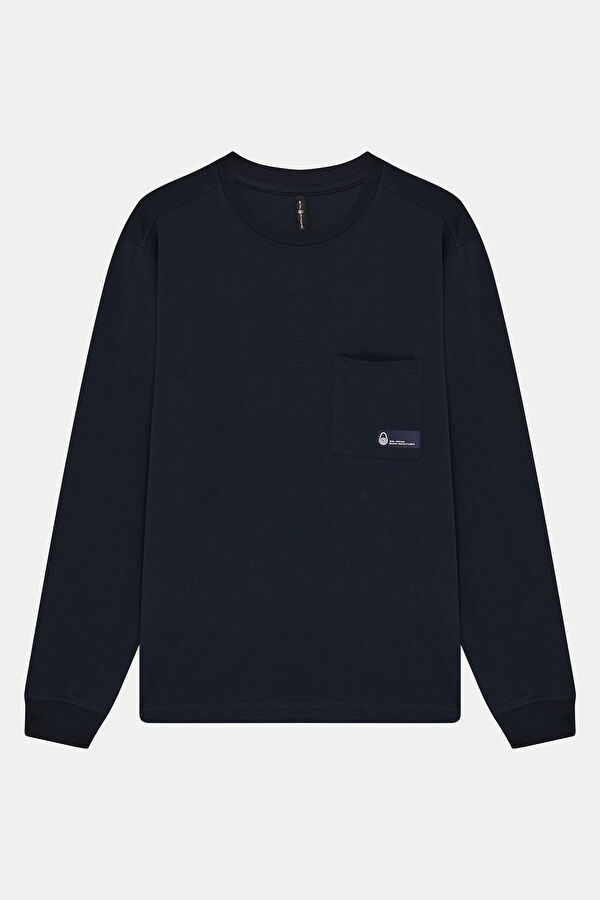 Lacivert Bisiklet Yaka Erkek T-Shirt