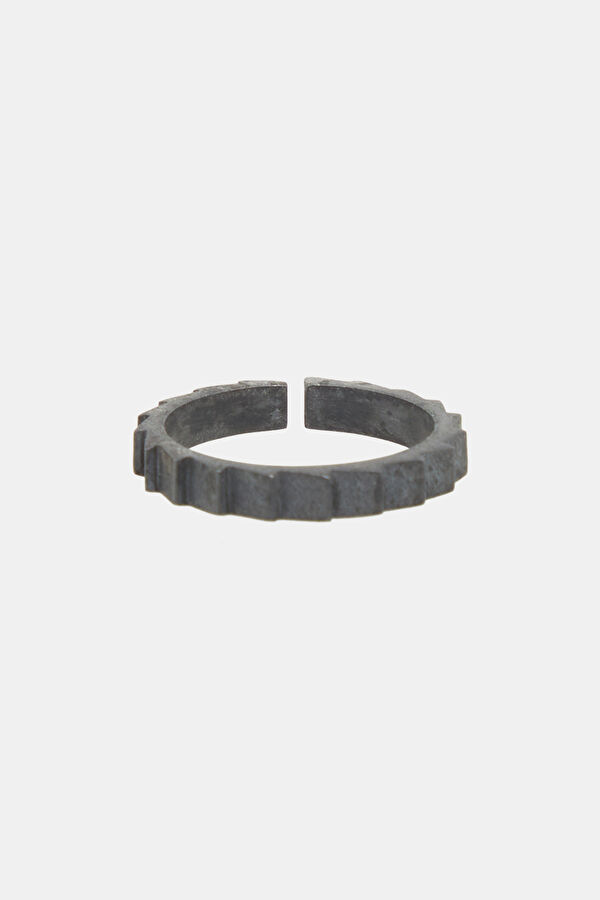 Oxidized Ladder Silver Colored Ring