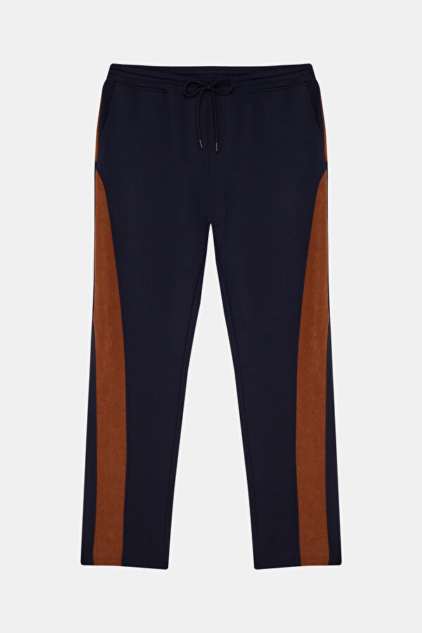 Navy Blue Wide Leg Sport Men's Trousers