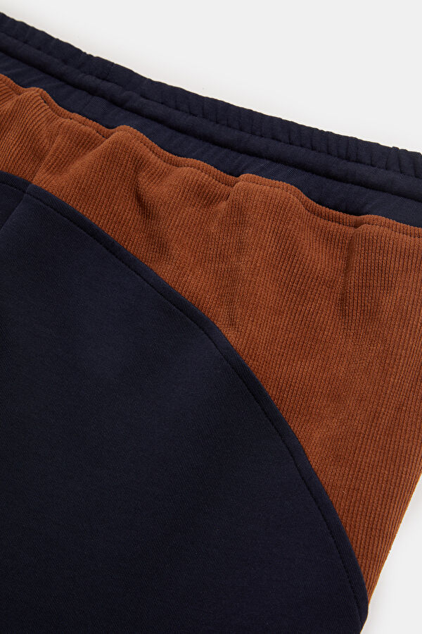 Navy Blue Wide Leg Sport Men's Trousers 3
