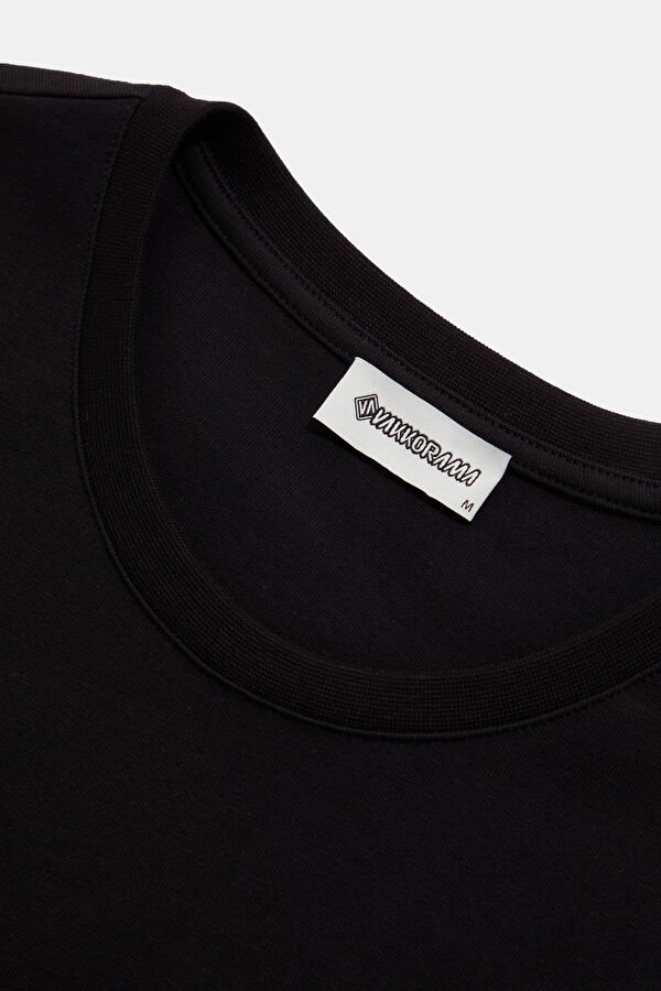 Black Crew Neck Embroidered Men's T-Shirt 3