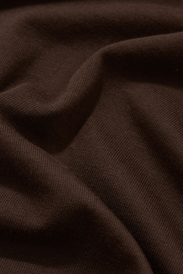 Coffee Brown Crew Neck Embroidered Men's T-Shirt 4