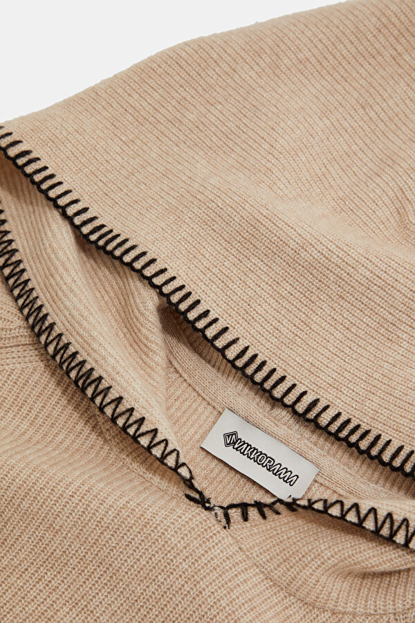 Beige Viscose/Wool Knit Men's Sweater 3
