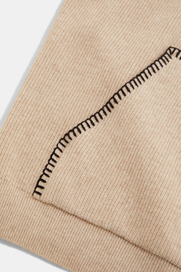 Beige Viscose/Wool Knit Men's Sweater 4