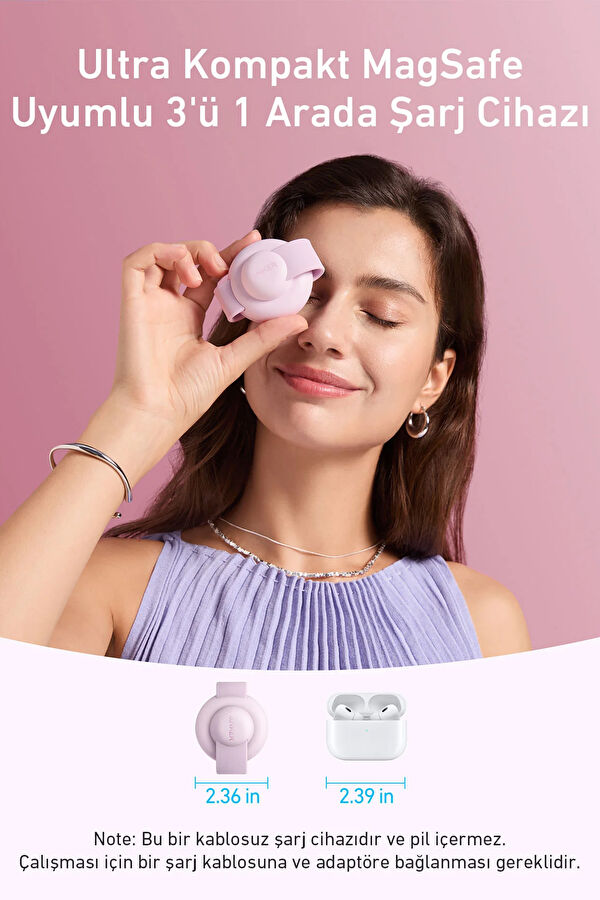 MagGo 3in1 Kablosuz Katlanır Şarj Aleti 3