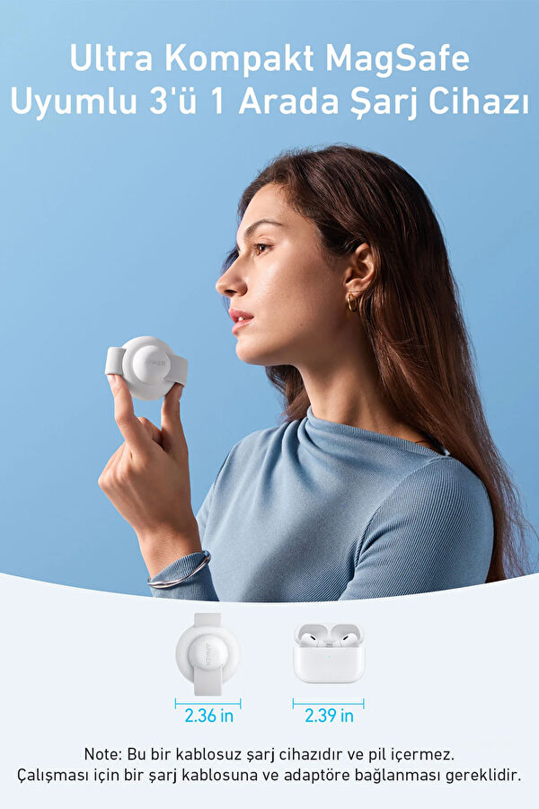 MagGo 3in1 Kablosuz Katlanır Şarj Aleti 3