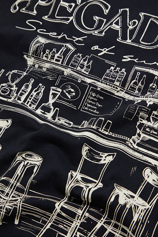 Relax Fit White Bicycle Collar Printed Tshirt 4