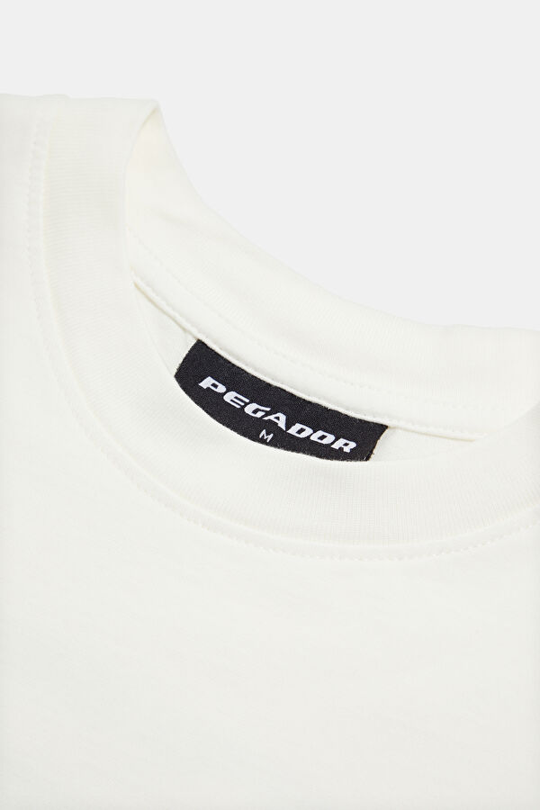 Relax Fit Ecru Bicycle Collar Printed Tshirt 3