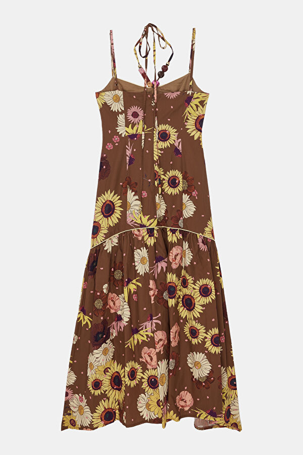 Brown Midi Women's Dress 2
