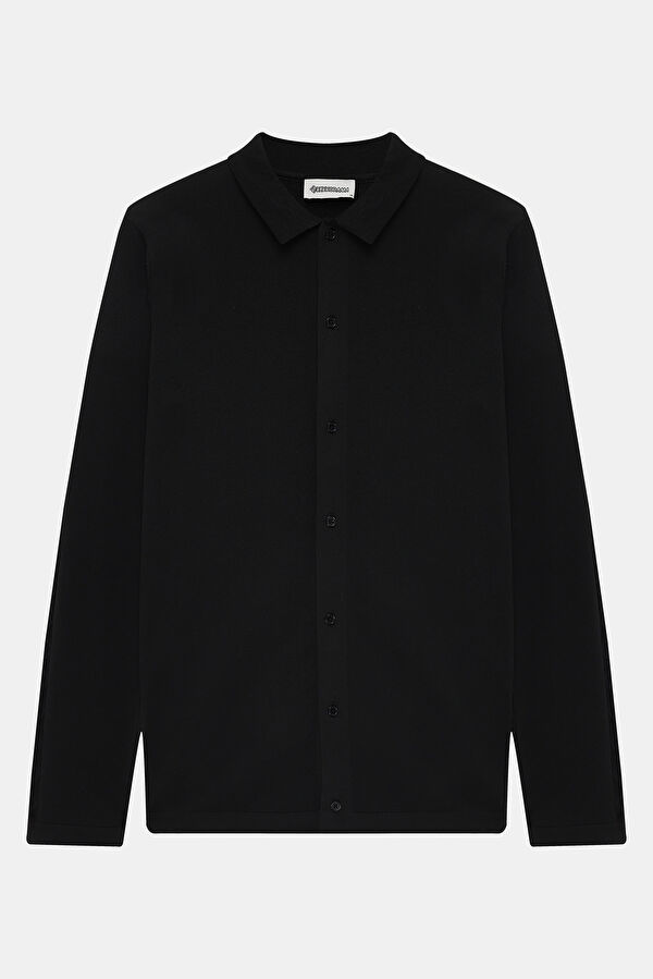 Black Knit Men's Shirt