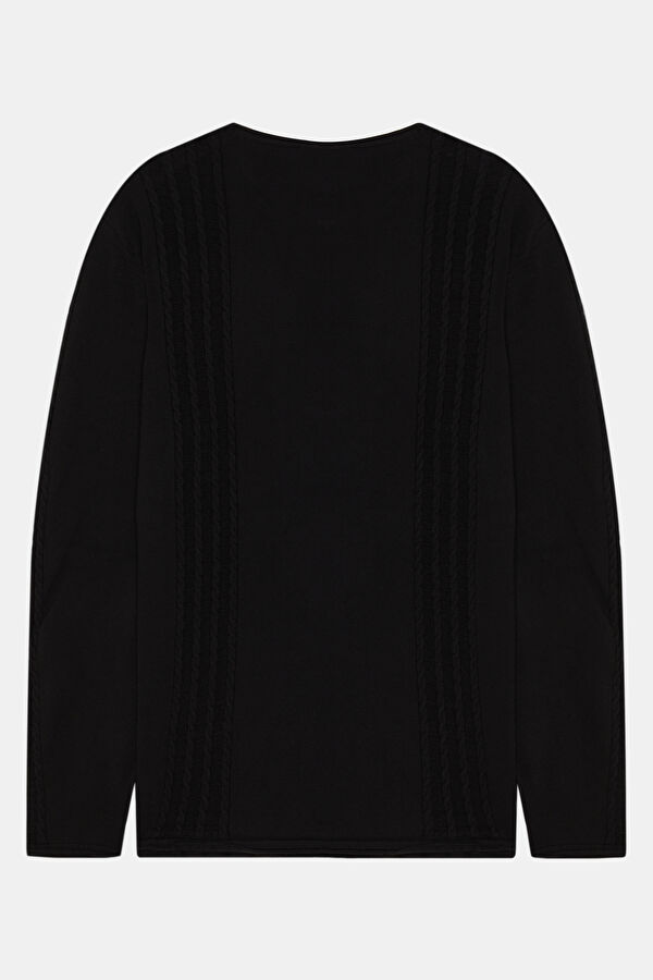 Black Knitted Viscose Sweater for Men 2