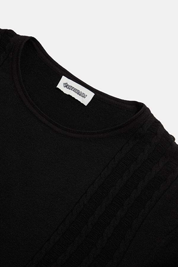 Black Knitted Viscose Sweater for Men 3