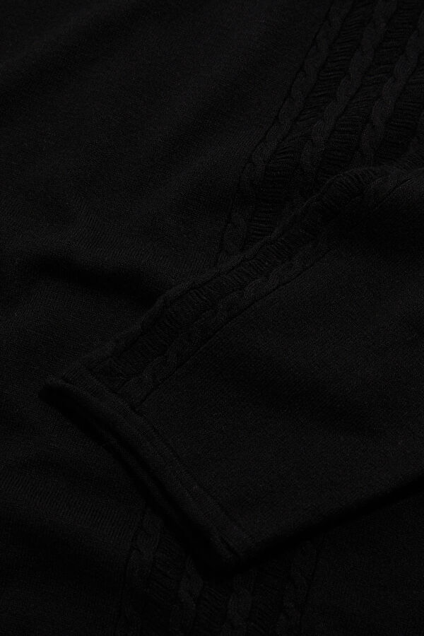 Black Knitted Viscose Sweater for Men 4