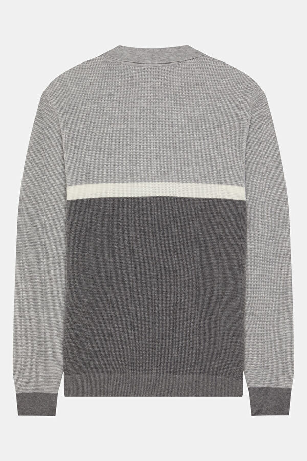 Grey Viscose Knit Men's Sweater 5