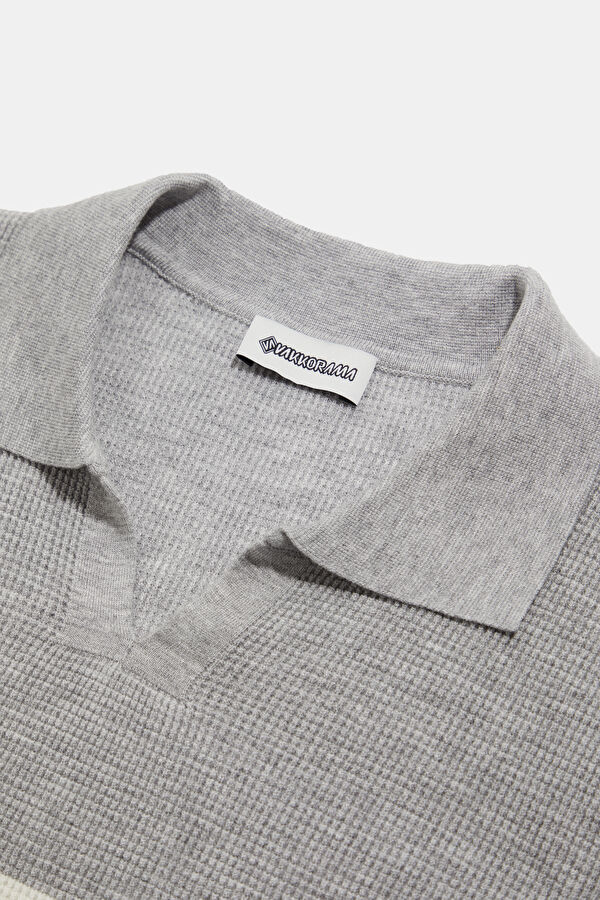 Grey Viscose Knit Men's Sweater 6