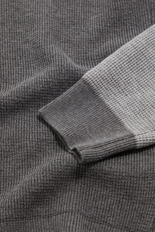 Grey Viscose Knit Men's Sweater 8