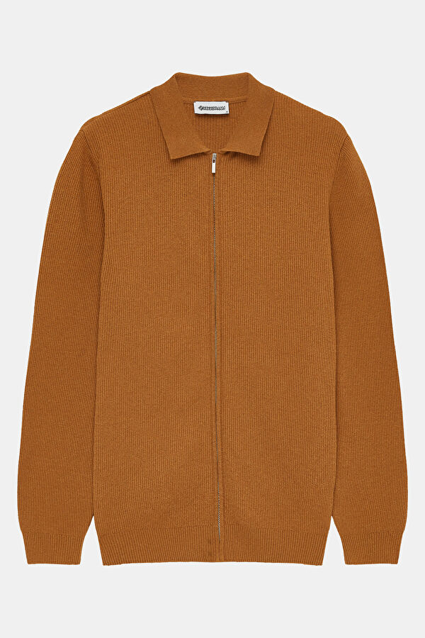 Cinnamon Wool Knit Men's Cardigan