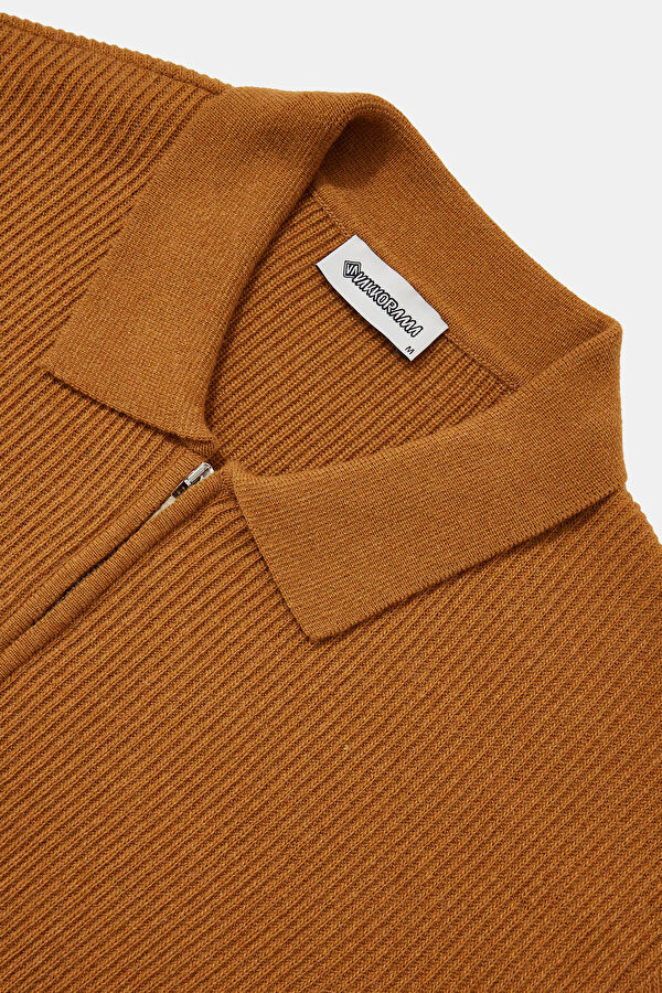 Cinnamon Wool Knit Men's Cardigan 3