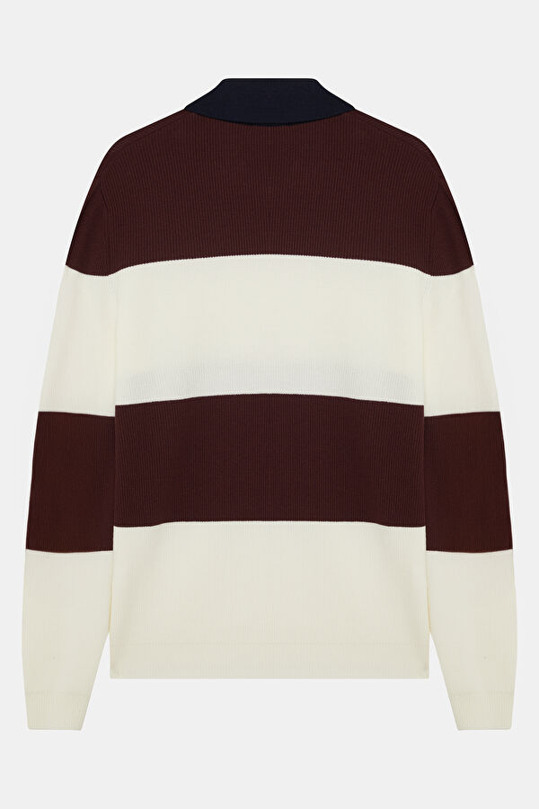 Men's Off-White Striped Modal Knit Sweater 2