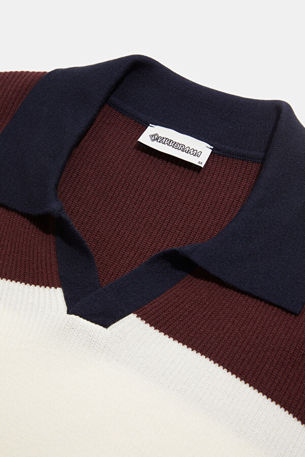Men's Off-White Striped Modal Knit Sweater 3