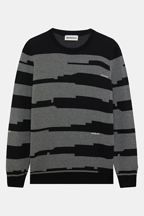 Black Knitted Modal Men's Sweater