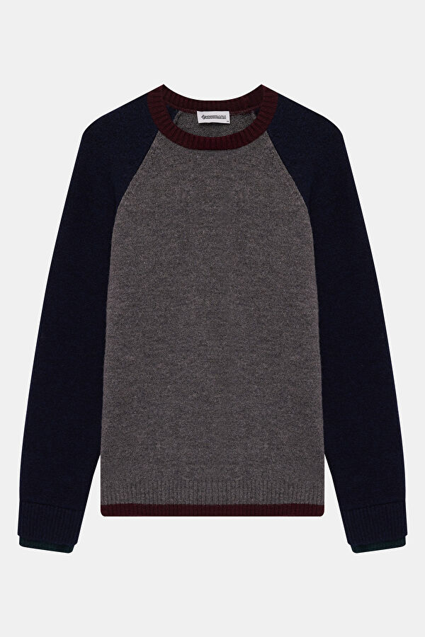 Colorful Raglan Sleeve Men's Knitted Sweater