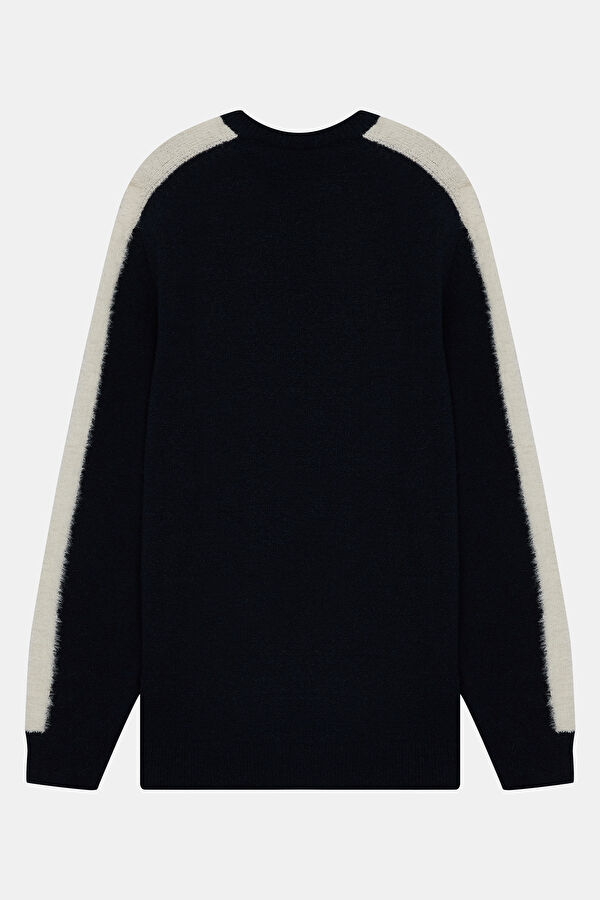 Navy Blue Polyester Acrylic Knit Men's Sweater 2